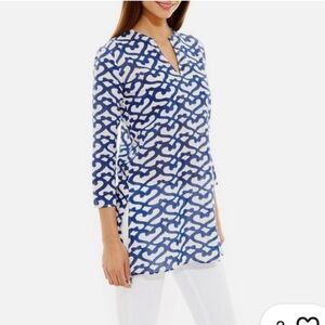 Roller Rabbit Big Cata Kurya 100% Cotton Top/Tunic/Coverup
